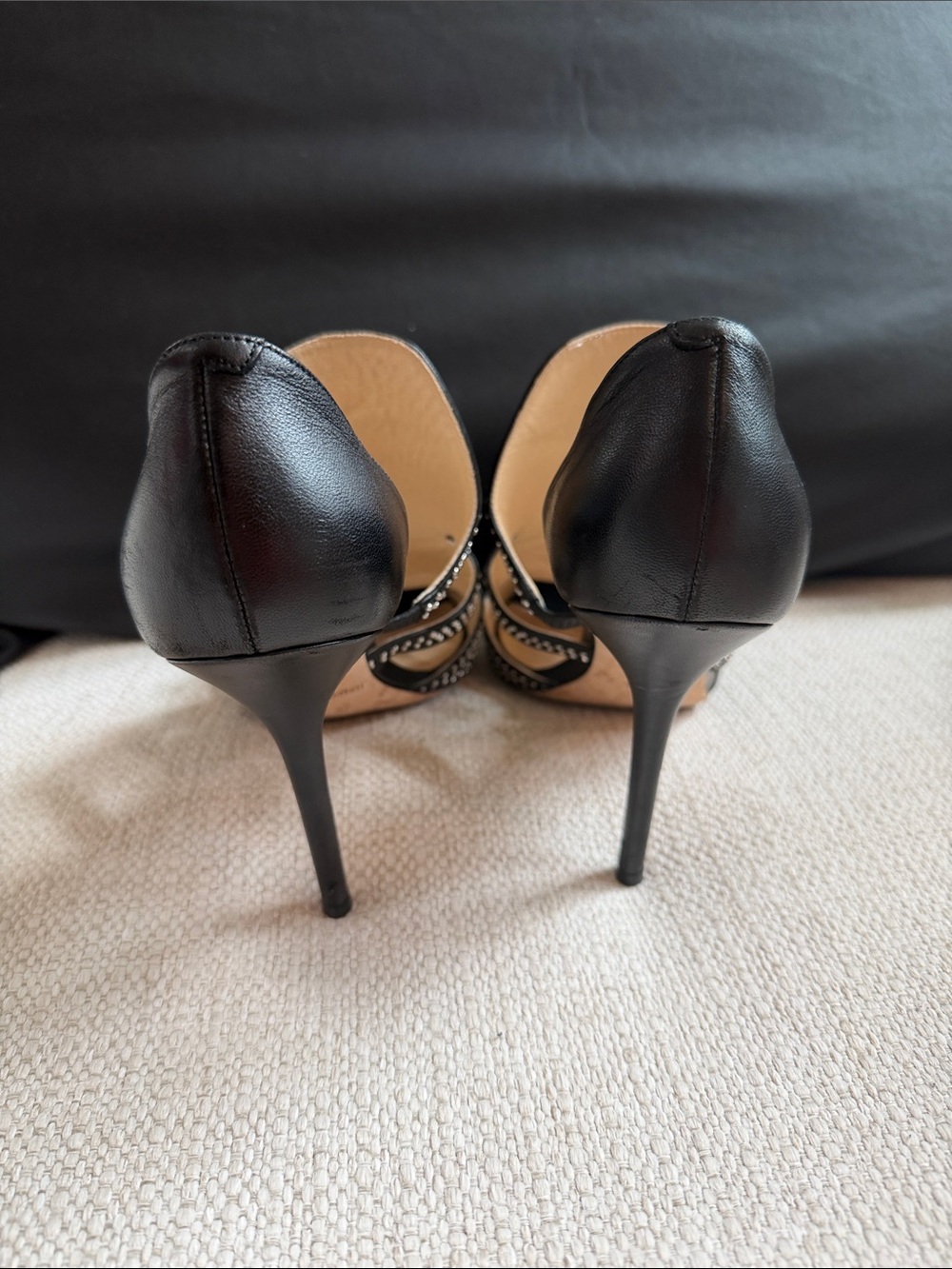 Jimmy Choo Black Studded Cutout High Heel Sandals - Picture 3 of 7